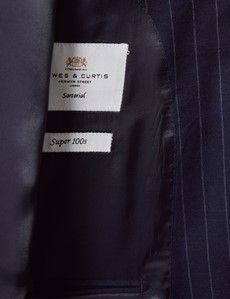 Classic Fit Navy Chalk Stripe Suit Jacket