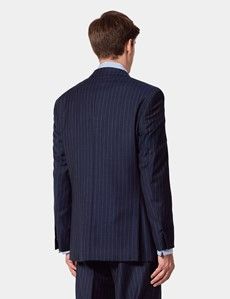 Classic Fit Navy Chalk Stripe Suit Jacket