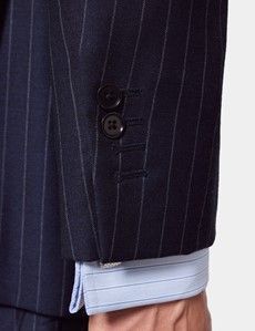 Classic Fit Navy Chalk Stripe Suit Jacket
