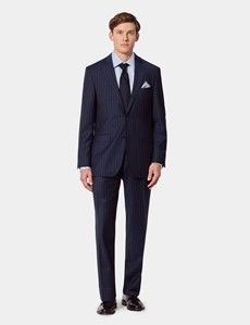 Classic Fit Navy Chalk Stripe Suit Jacket