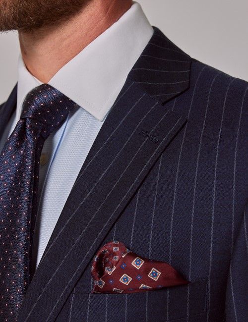 Navy Chalk Stripe Wool Classic Fit Suit-preview