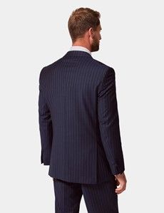 Classic Fit Navy Chalk Stripe Suit Jacket-preview5