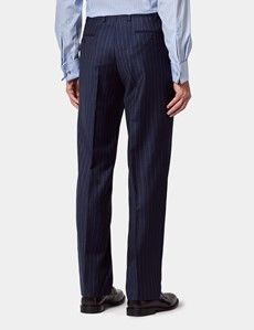 Classic Fit Navy Chalk Stripe Suit