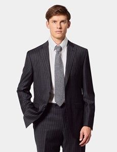 Classic Fit Charcoal Chalk Stripe Suit