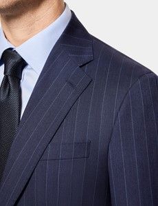 Tailored Fit Navy Herringbone Stripe 1913 Suit