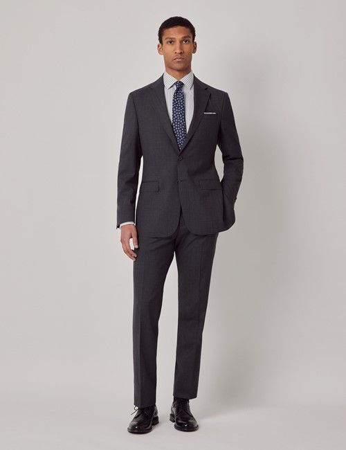 Charcoal Stripe Italian Wool Tailored Fit Suit  - 1913 Collection