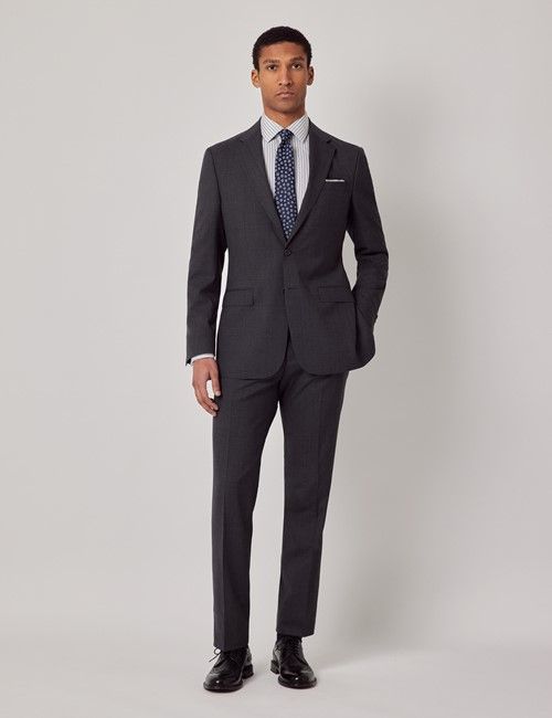 Charcoal Stripe Italian Wool Tailored Fit Suit  - 1913 Collection