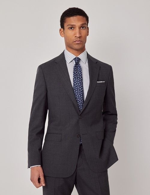 Charcoal Stripe Italian Wool Tailored Fit Suit  - 1913 Collection