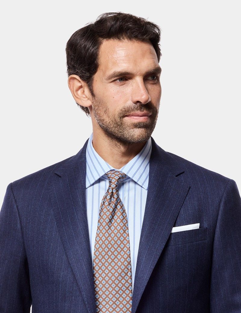 Tailored Fit Dark Blue Stripe 1913 Suit Jacket thumbnail 3