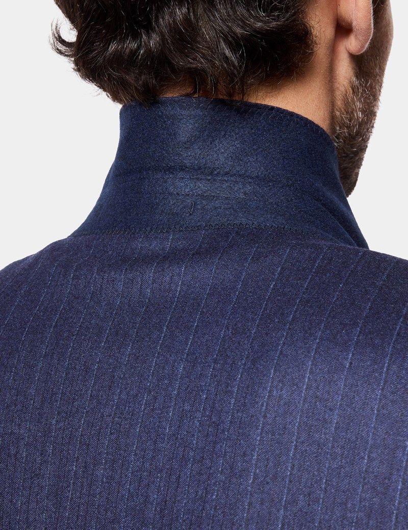 Tailored Fit Dark Blue Stripe 1913 Suit Jacket thumbnail 5