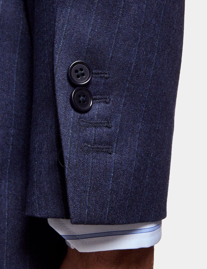 Tailored Fit Dark Blue Stripe 1913 Suit Jacket thumbnail 6