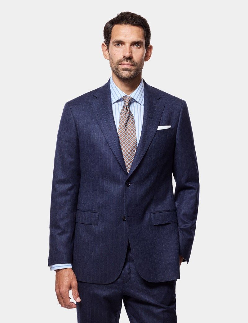 Tailored Fit Dark Blue Stripe 1913 Suit thumbnail 8