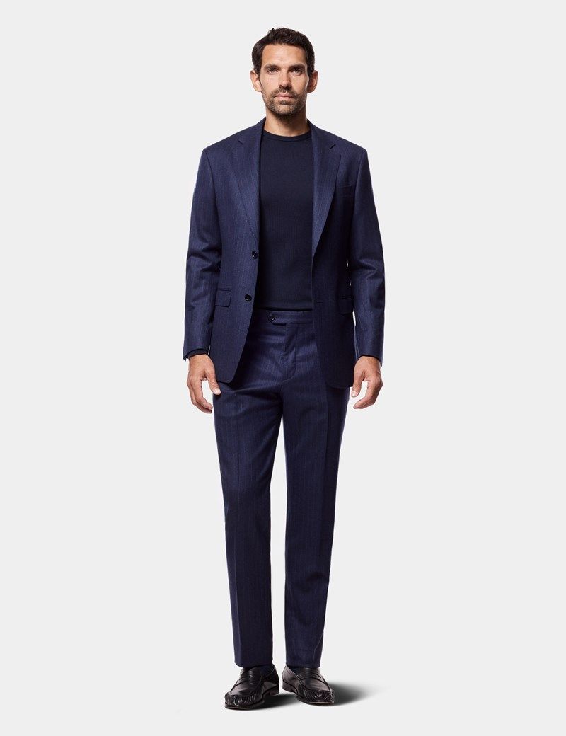 Tailored Fit Dark Blue Stripe 1913 Suit thumbnail 7