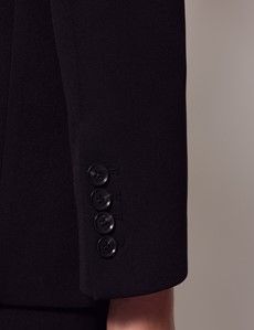 Black Single Breasted Longline Blazer-preview4