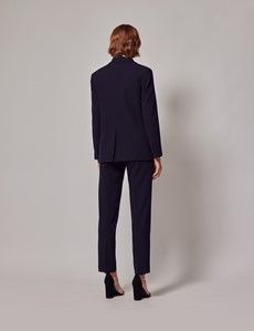 Navy Single Breasted Longline Blazer-preview7
