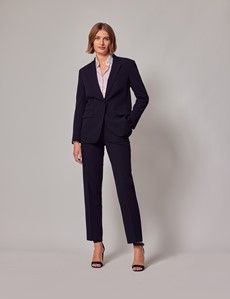Navy Single Breasted Longline Blazer-preview6