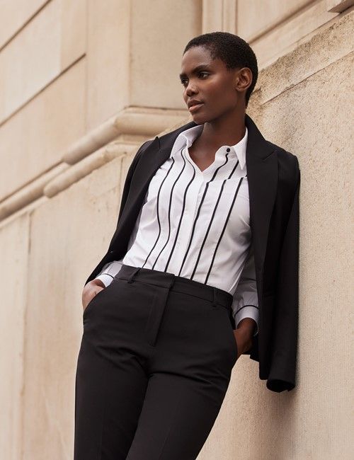 Black Single Breasted Longline Blazer-preview
