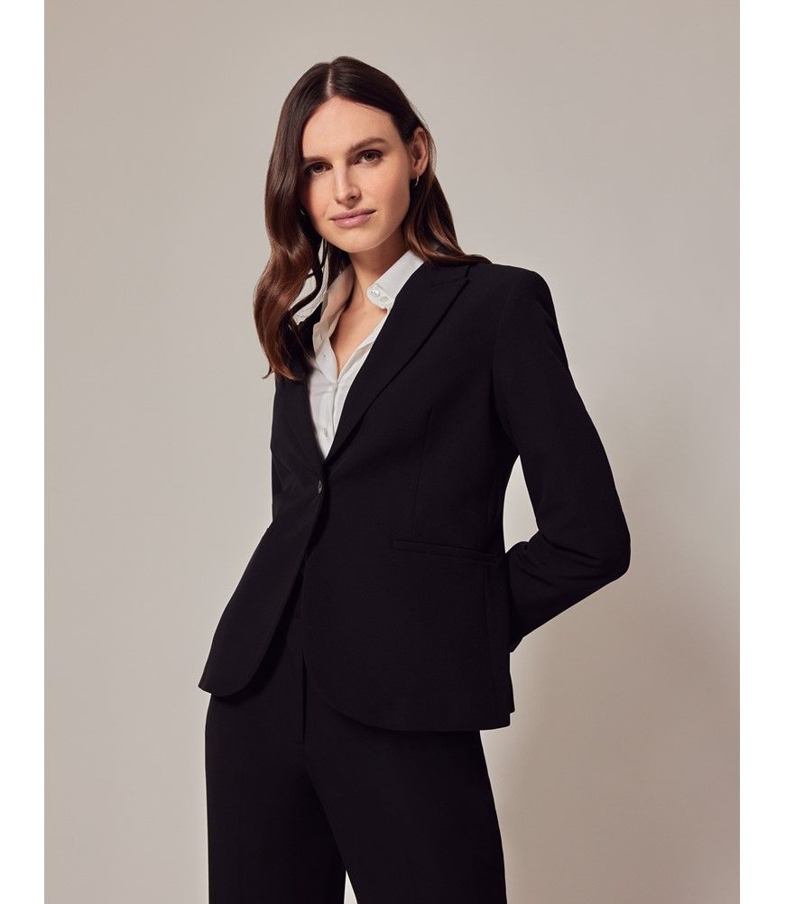 Black longline blazer womens best sale