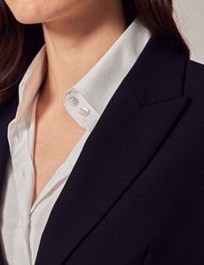 Navy Single Breasted Longline Blazer-preview1
