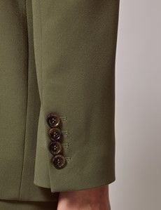 Olive Green Single Breasted Longline Blazer-preview5