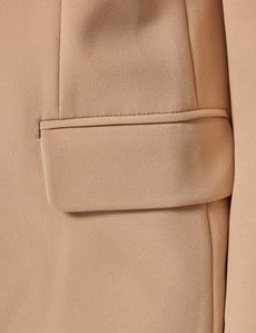 Beige Single Breasted Longline Blazer-preview4
