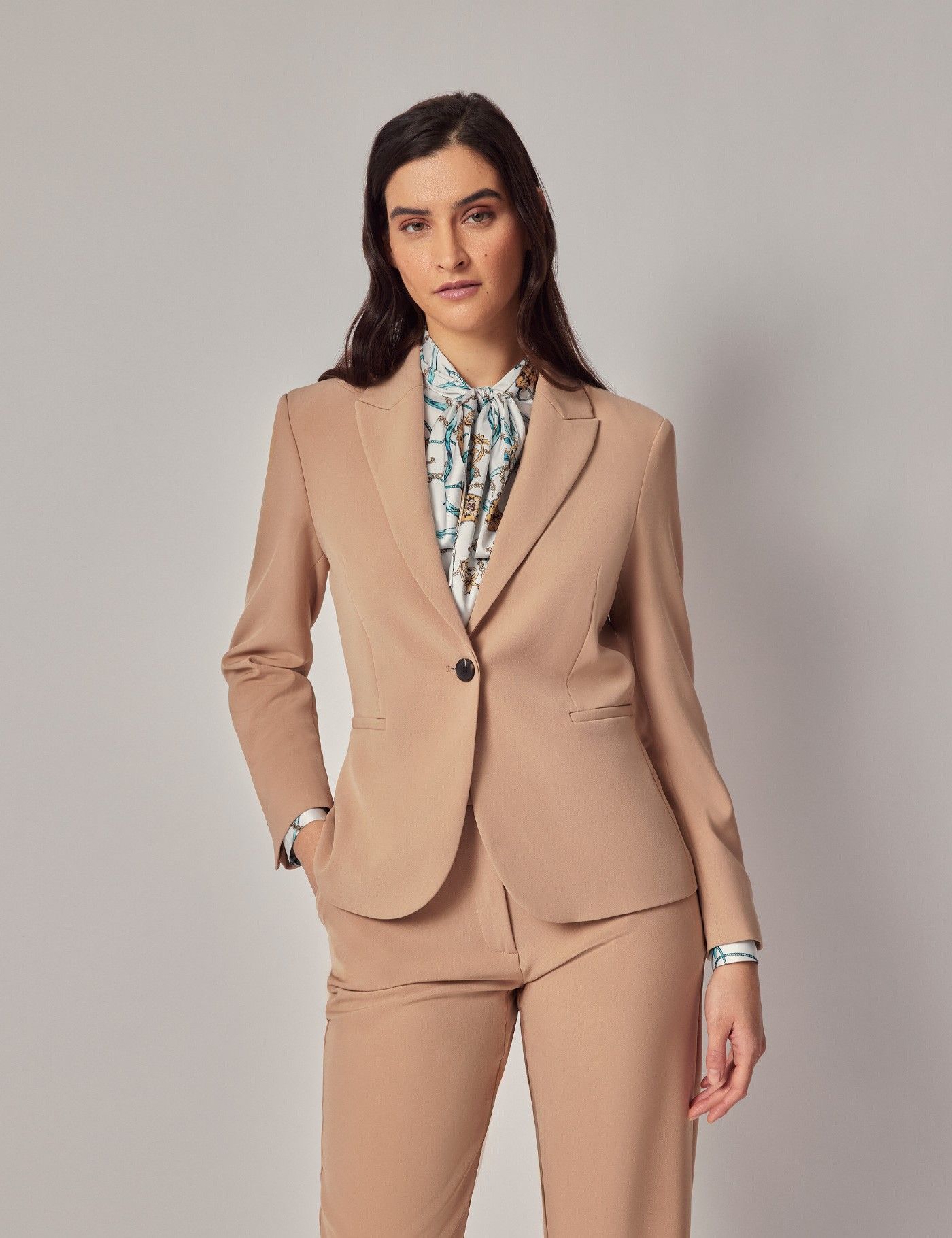 Women's Taupe Suit Jacket | Hawes & Curtis