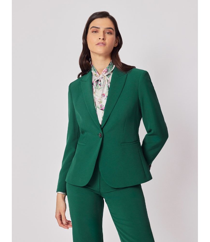ブルゾン KHRISJOY Women Outer ESW001CAMPLTMIX68 GREEN Women's Dark Green Suit Jacket | Hawes & Curtis