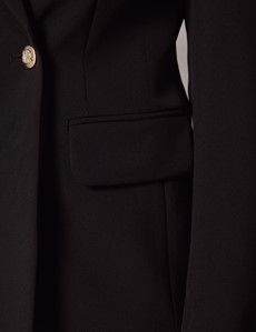 Black Double Breasted Longline Jacket-preview3