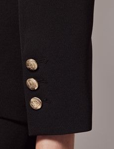 Black Double Breasted Longline Jacket-preview6