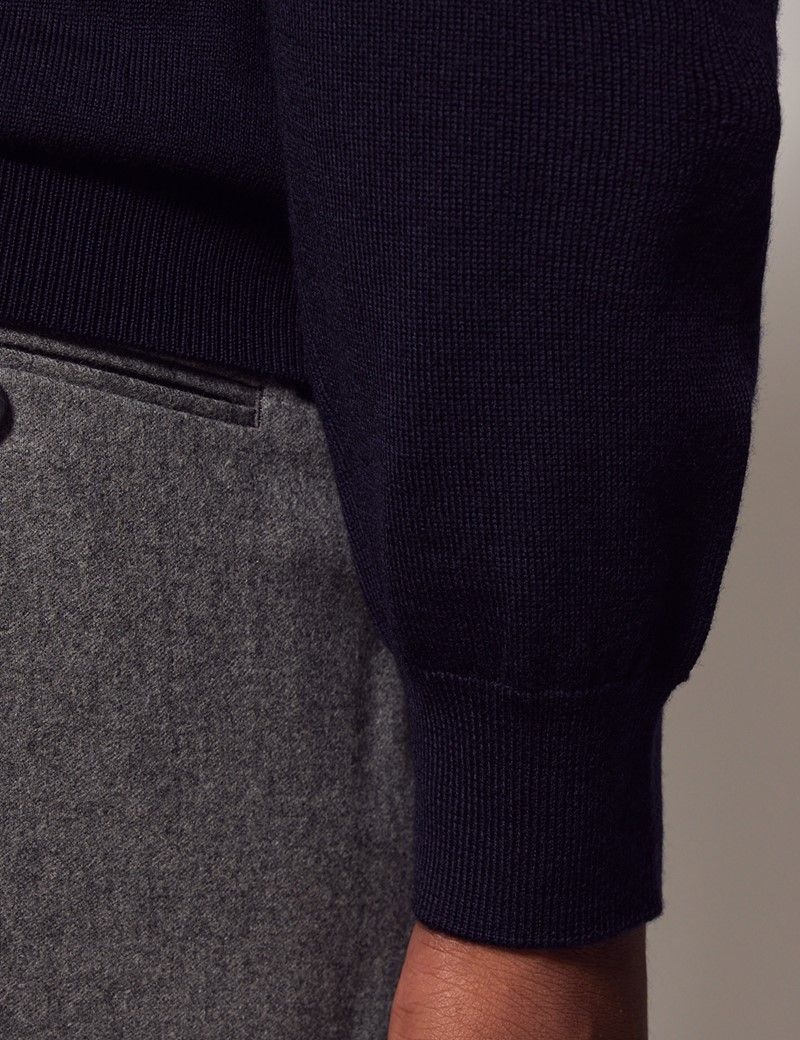 Pullover – Rundhals – dunkelblau | Hawes & Curtis