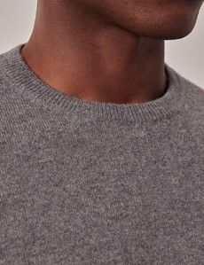 Dark Grey Mongolian Cashmere Crew Neck Sweater-preview1