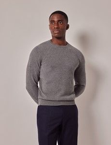 Dark Grey Mongolian Cashmere Crew Neck Sweater-preview2