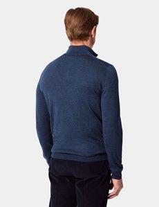 Blue Half Zip Jumper - Machine Washable