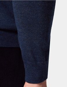 Blue Half Zip Jumper - Machine Washable