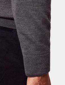 Grey Half Zip Sweater - Machine Washable-preview3