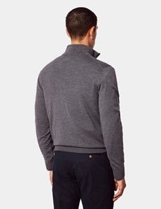 Grey Half Zip Sweater - Machine Washable-preview2