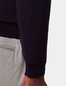 Navy Half Zip Jumper - Machine Washable