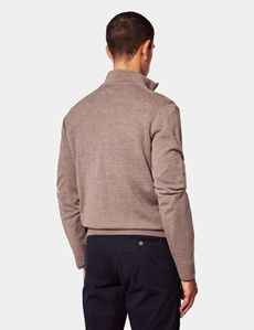 Neutral Half Zip Sweater - Machine Washable-preview2