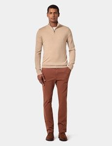 Sand Half Zip Jumper - Machine Washable