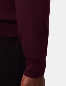 Claret Half Zip Jumper - Machine Washable