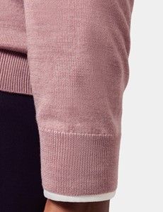 Dusky Pink Half Zip Sweater - Machine Washable-preview4