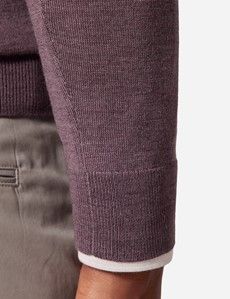 Dusty Lilac Half Zip Jumper - Machine Washable