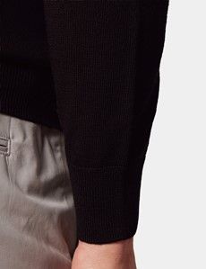 Black Roll Neck Sweater - Machine Washable-preview3