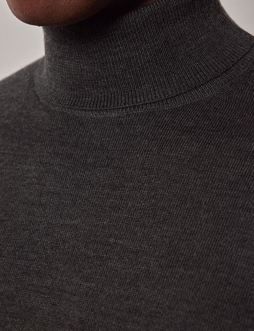 Moss Green Roll Neck Merino Sweater - Machine Washable-preview