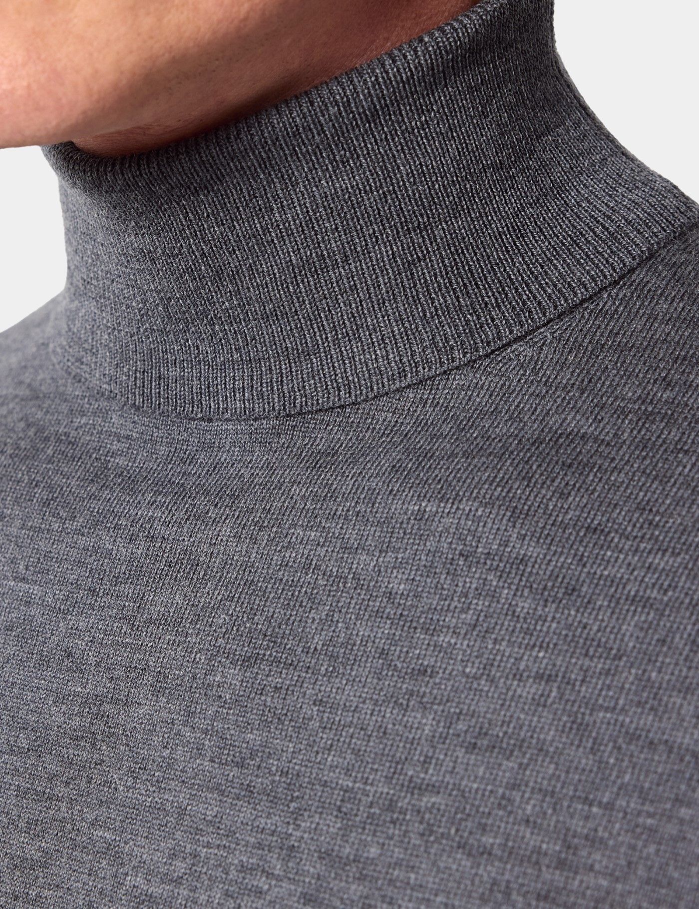 Grey Roll Neck Sweater - Machine Washable-preview