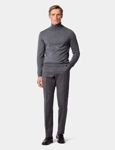 Grey Roll Neck Jumper - Machine Washable