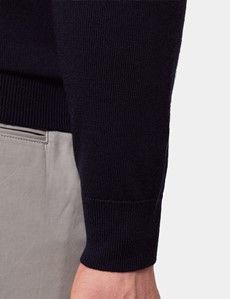 Navy Roll Neck Sweater - Machine Washable-preview3