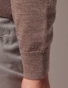 Neutral Roll Neck Merino Sweater - Machine Washable-preview4