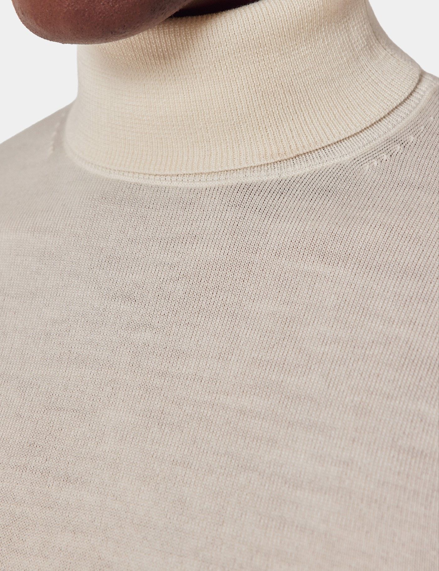 Cream Roll Neck Sweater - Machine Washable-preview