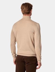 Sand Roll Neck Jumper - Machine Washable